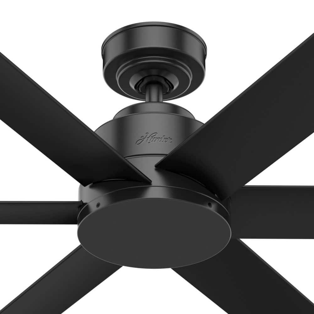 Hunter Kennicott 44 in IndoorOutdoor Ceiling Fan in Matte Black with Wall Switch