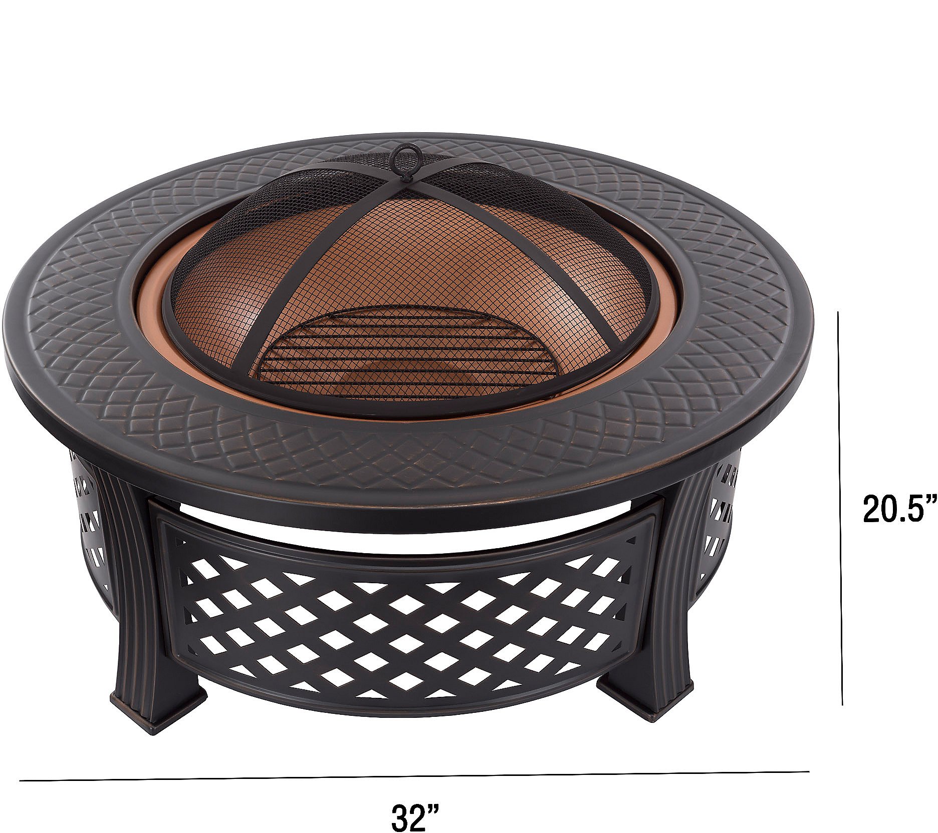 Pure Garden 32 Round Metal Fire Pit