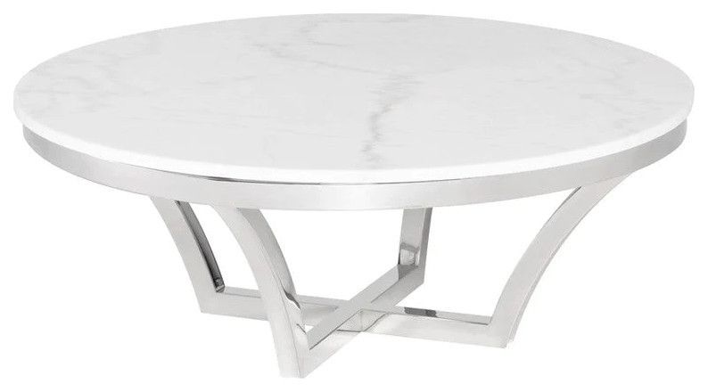 Azalia White Marble Coffee Table   Contemporary   Coffee Tables   by Virgil Stanis Design  Houzz