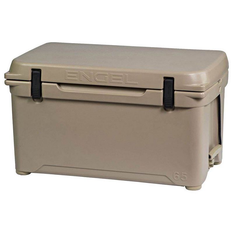 Engel High Performance 58-Qt Seamless Rotomolded Airtight Hard Ice Cooler， Tan