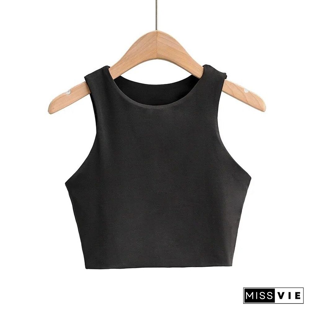 Summer Fashion Women Sexy Slim Tops O-neck Sleeveless Double Nylon Ladies Good Quality Tank Tops 6 Colors