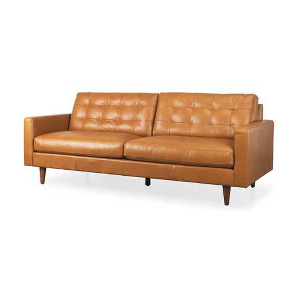 Olaf Tan Leather Sofa