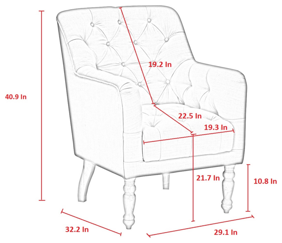 Rustic Manor Aadya Accent Chair Upholstered  Linen   Traditional   Armchairs And Accent Chairs   by Inspired Home  Houzz