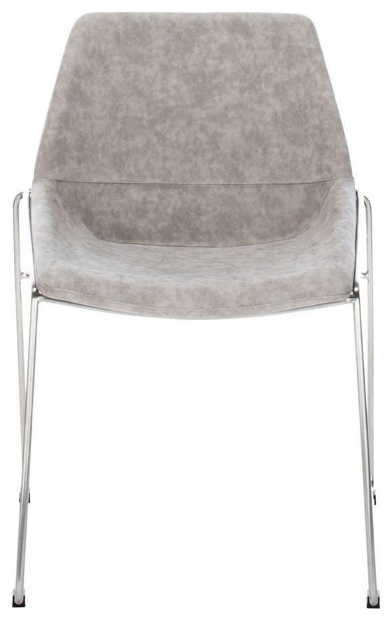 Stylus Mid Century Dining Chair Set of 2 Stone Grey   Contemporary   Dining Chairs   by Virgil Stanis Design  Houzz