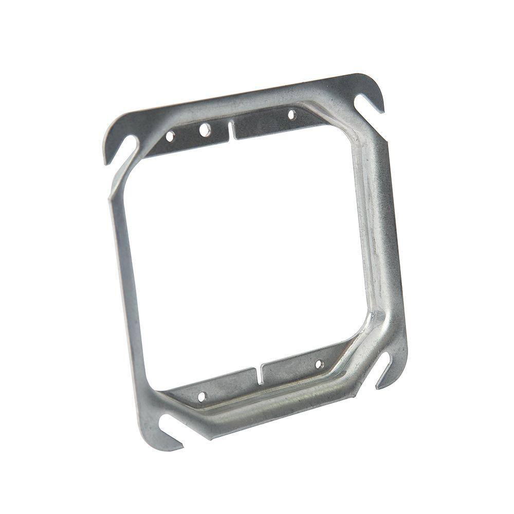 Steel City 2-Gang Square Mud Ring - Silver 52C17-25R