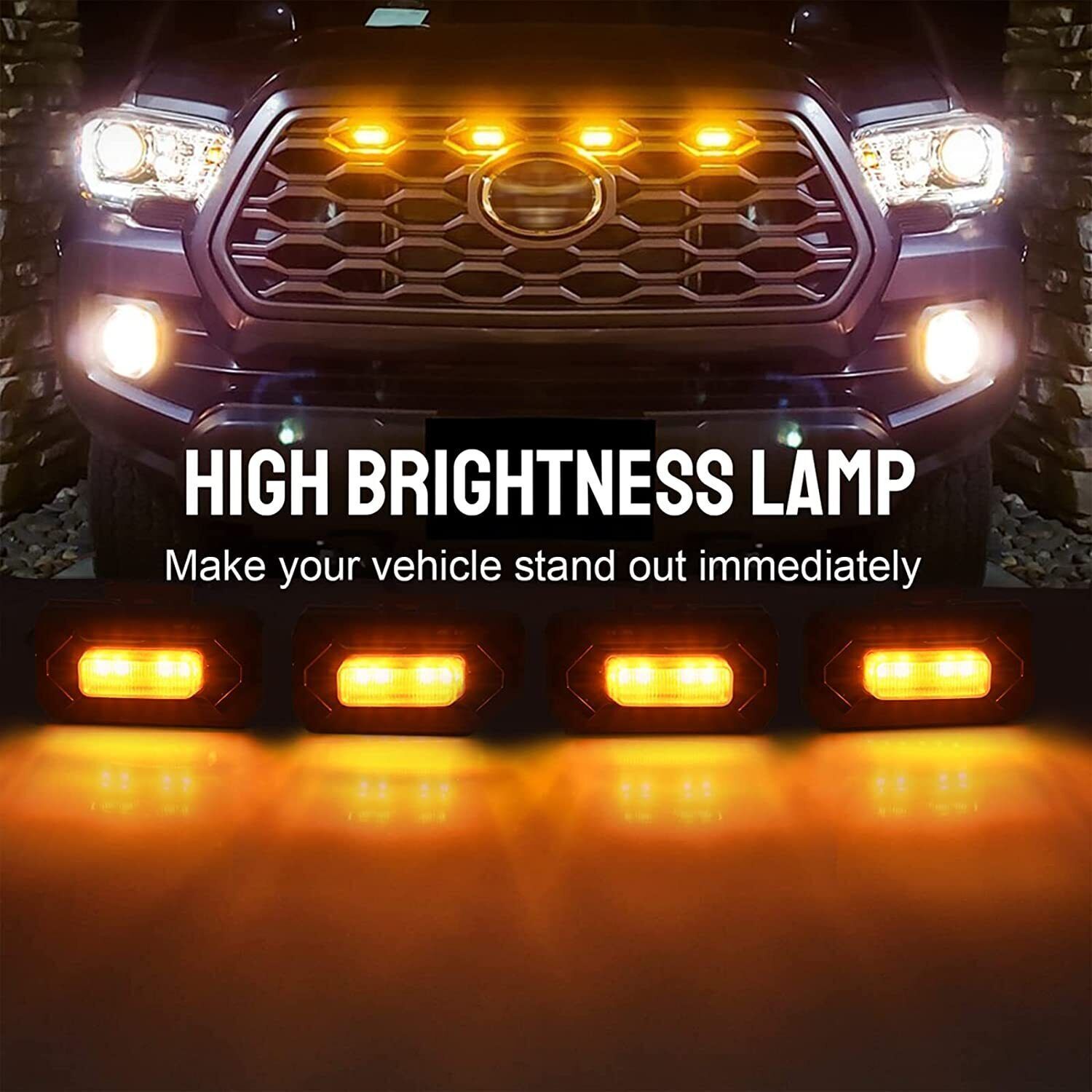 4x LED Grille Lights Fit for Toyota Tacoma TRD Off Road and TRD Sport 2020-2023 US