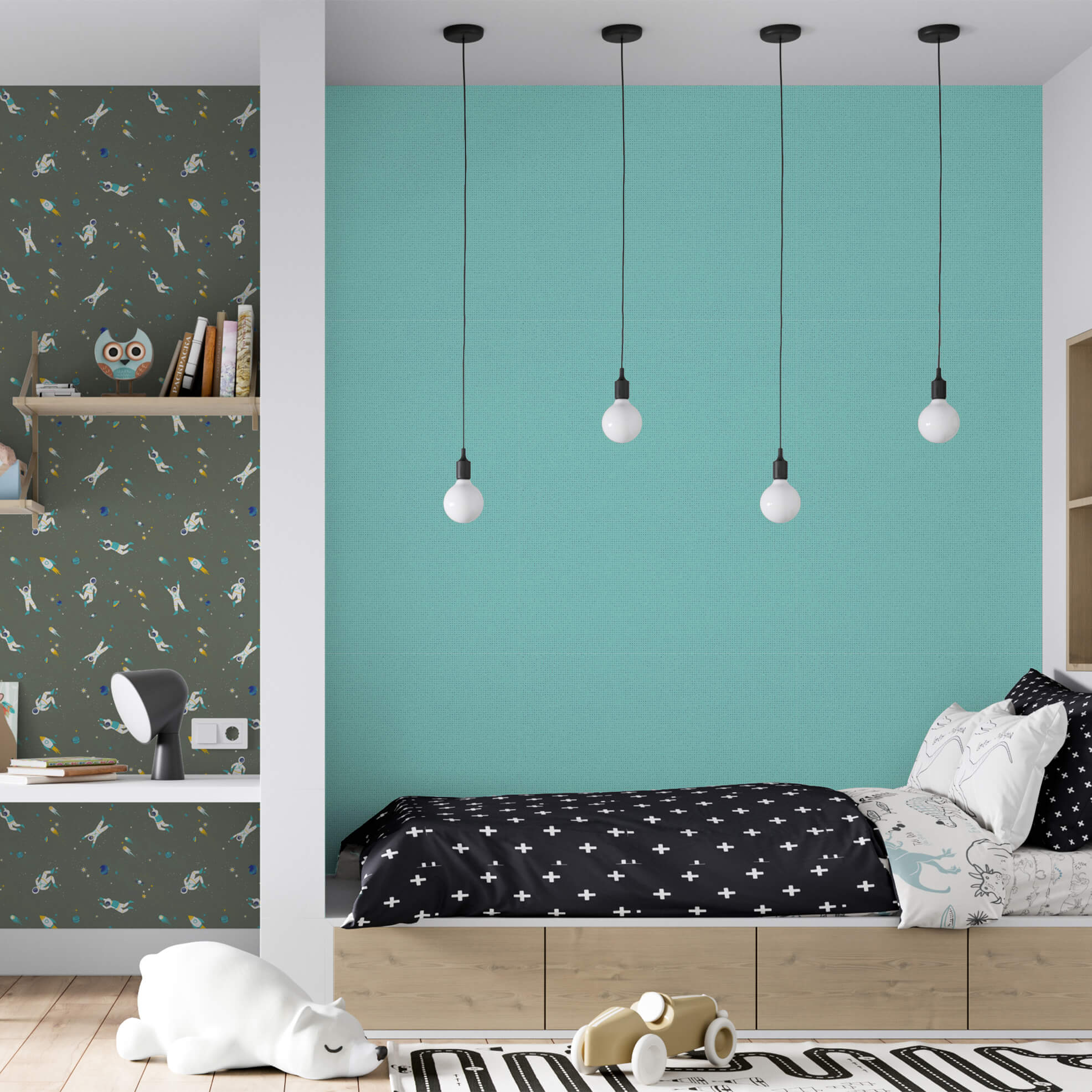 Mini Dots Turqouise Wallpaper from the Great Kids Collection