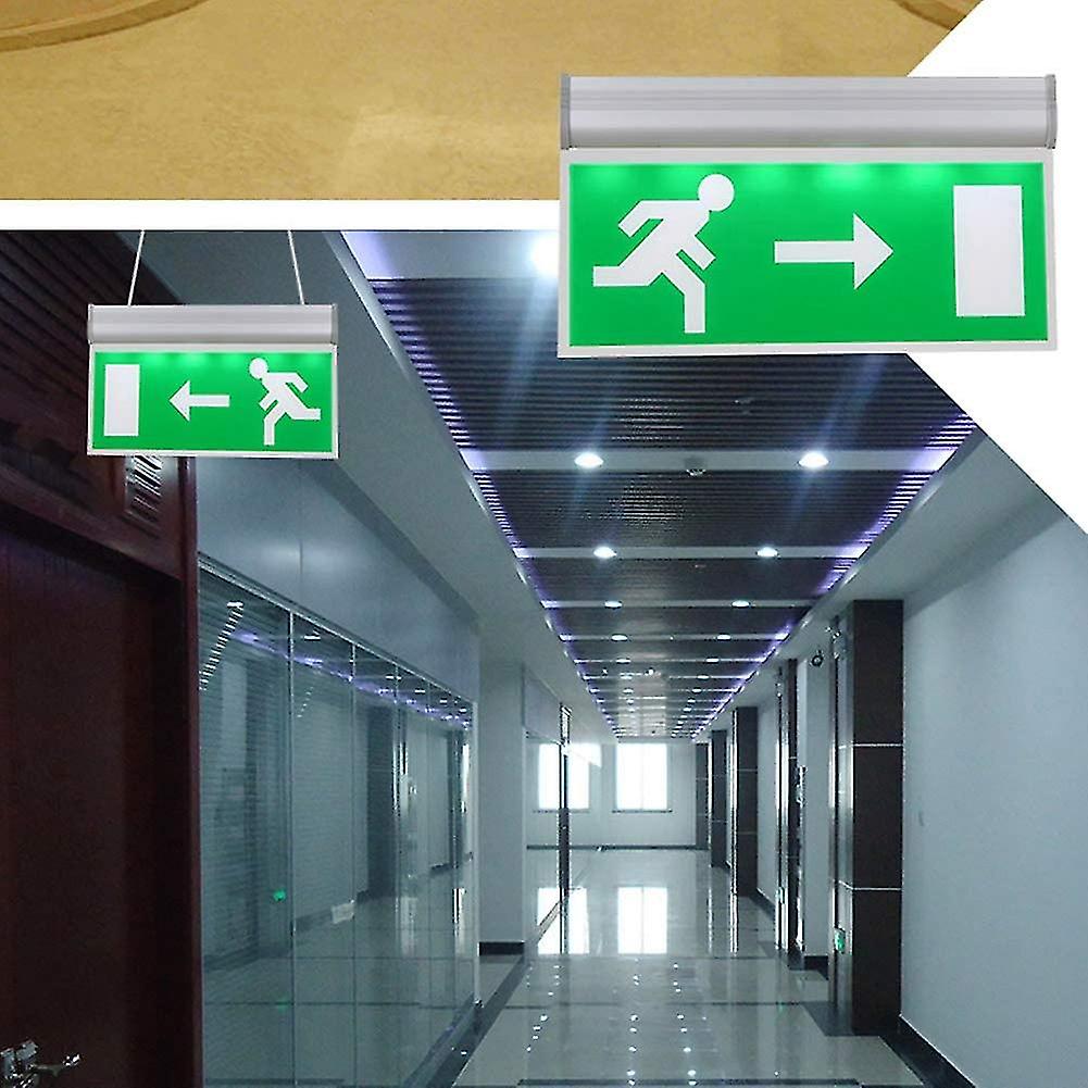 Acrylic Led Green Letter Fire Emergency Exit Lighting Sign Safety Evacuation Indicator Light 110-220