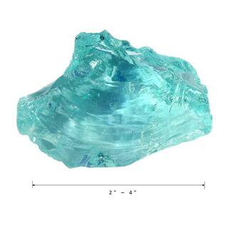 Hiland 0.36 cu. ft. 2 in. to 4 in. Aqua Blue Landscape Recycled Glass 20 lbs. Bag LR50-GLASS-AQ