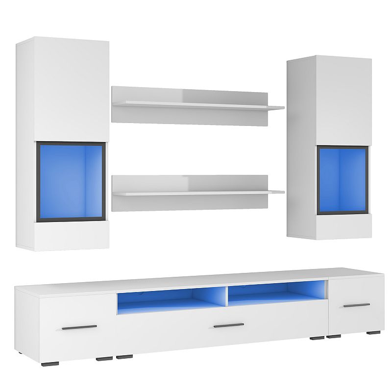 Merax Minimalist Style 7 Pieces Floating Tv Stand Set