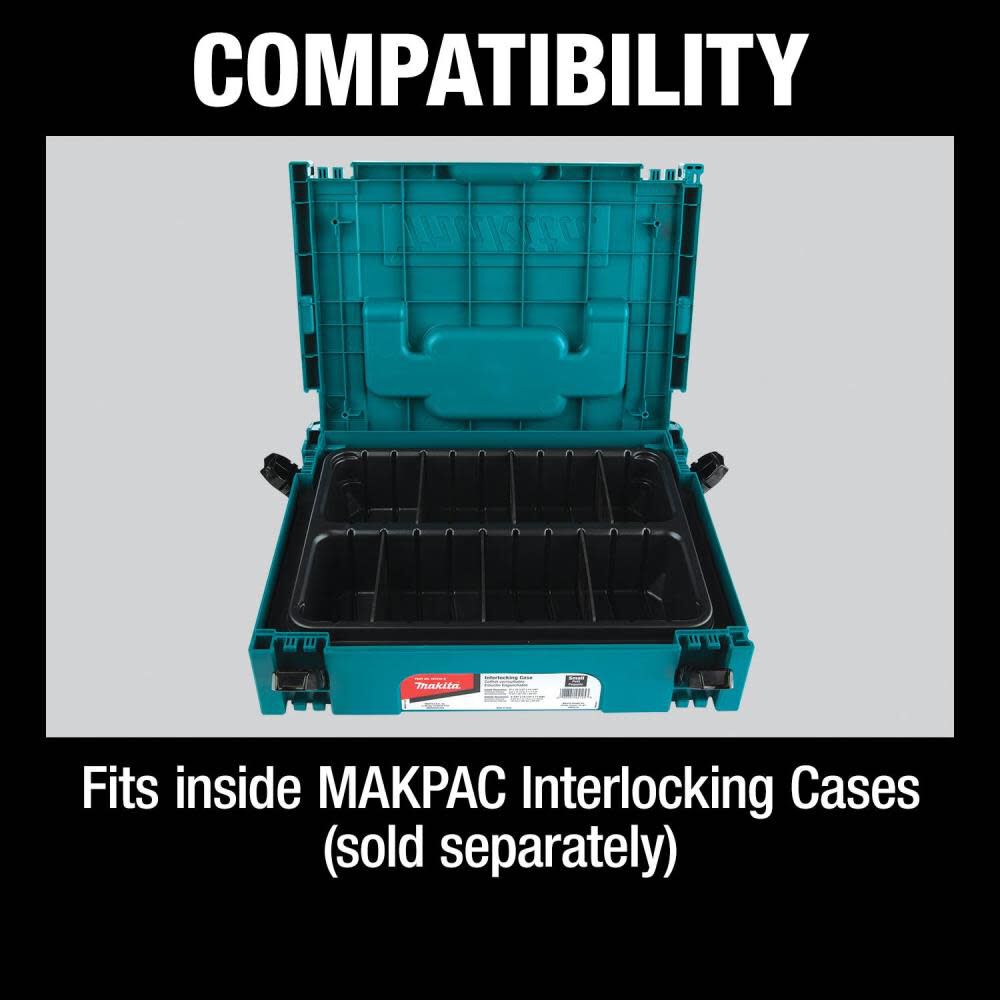 Makita MAKPAC Interlocking Case 2 Row Insert Tray P-83680 from Makita