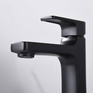 Ultra Faucets Dean Single Hole Single-Handle Lavatory Bathroom Faucet Rust Resist in Matte Black UF38107