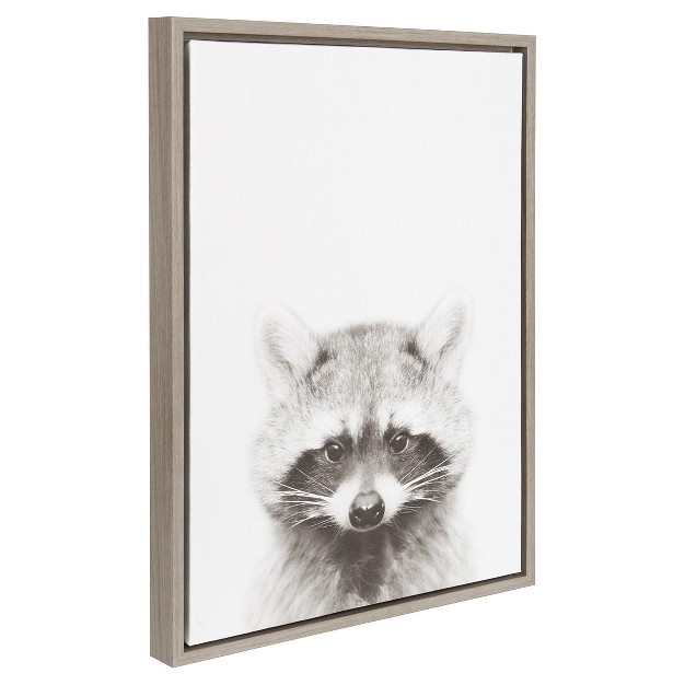 Raccoon Framed Kids x27 Canvas Art Gray 24 quot x18 quot Uniek