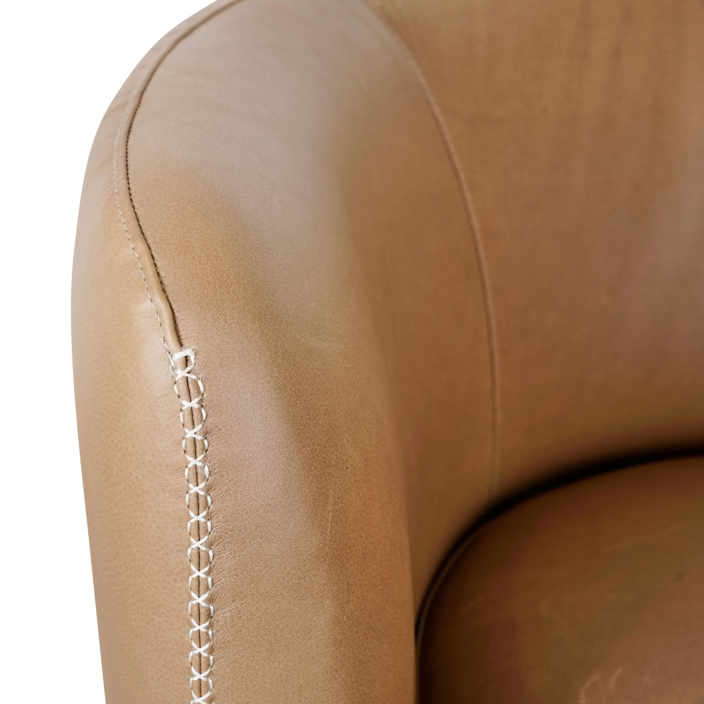 Bronson Swivel Accent Chair Saddle by Kosas Home   Contemporary   Armchairs And Accent Chairs   by Kosas  Houzz