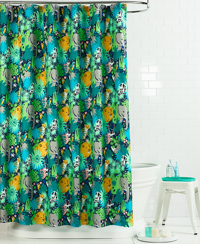 Charter Club Kids Jungle Shower Curtain 72 x 72