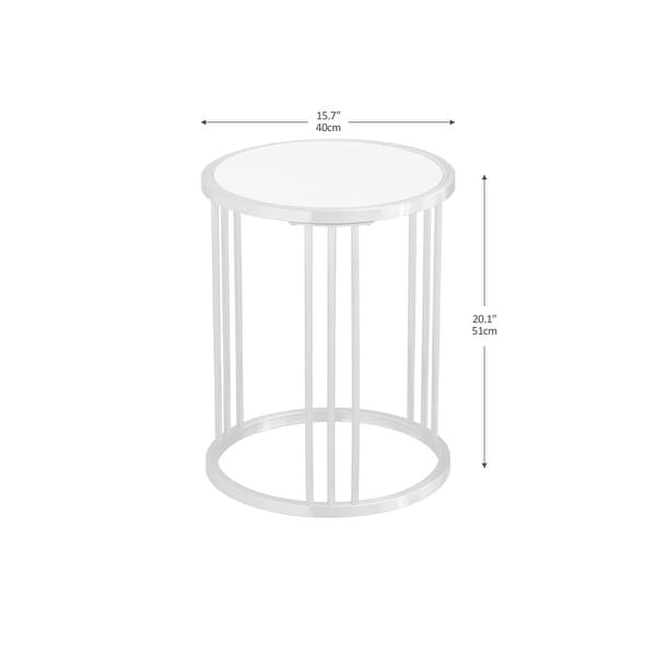 Round Side/End table with Golden Stainless Steel Frame