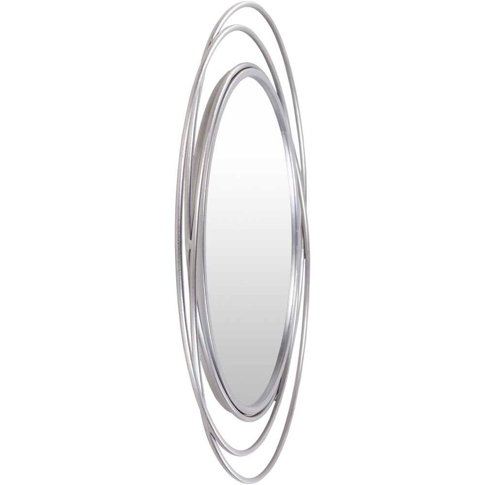 Artistic Weavers Kindra Modern Circles Silver Round Mirror