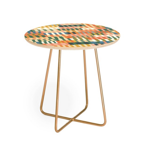 Gigi Rosado Pastel Mosaic Side Round Table Deny Designs