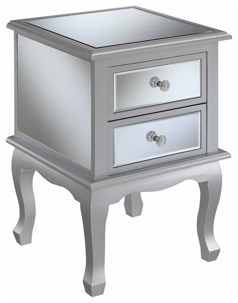 Gold Coast Victoria Mirrored 2 Drawer End Table   Traditional   Side Tables And End Tables   by Dot  ampBo  Houzz