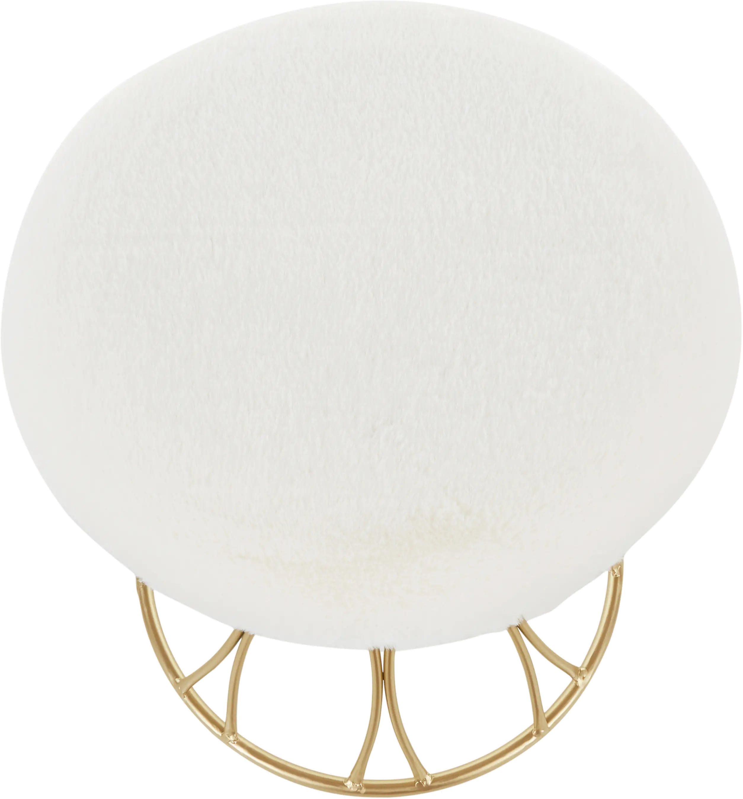 White Velvet Vanity Stool