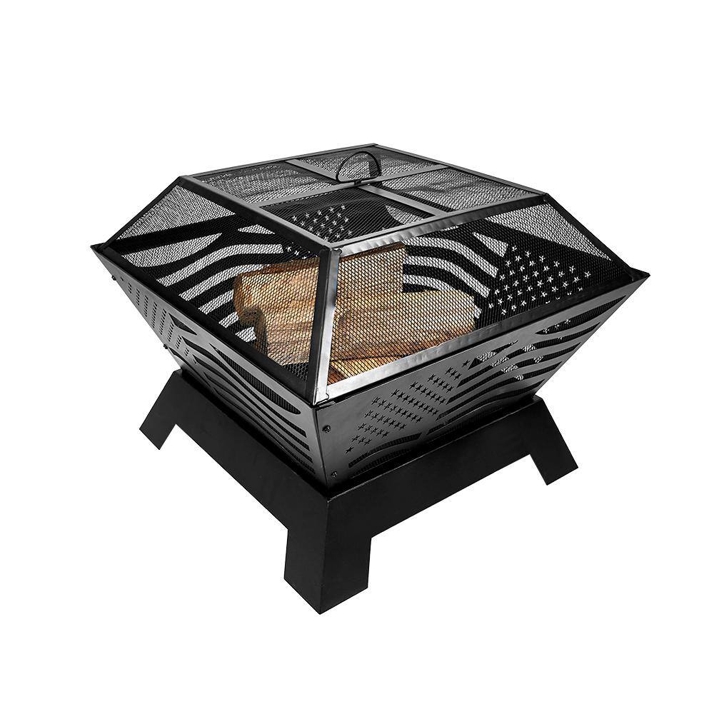 Endless Summer 28 in. D Steel Patriot American Flag Wood Burning Fire Pit WAD1024ES