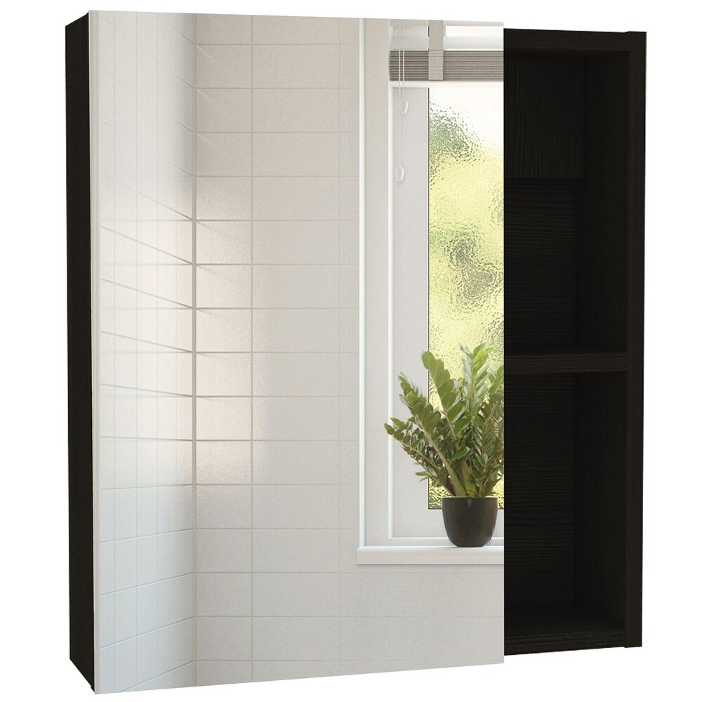 Andes Mirror Cabinet with 2 Open Shelves and 3 Interior Shelves