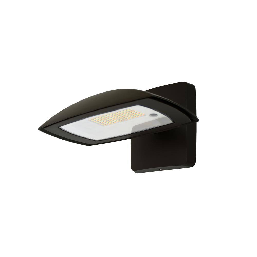 Commercial Electric 150W Equivalent Integrated 5 Color Adjustable LED Bronze Outdoor Wall PackFlood Light 3000 Lumens FSNX28-5CCT-BZ