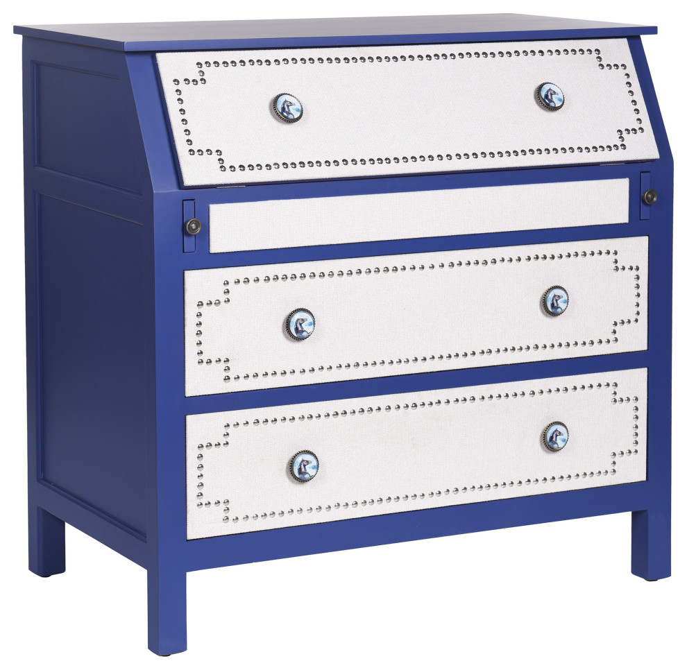Dann Foley Lifestyle Chest Blue and Cream Finish   Contemporary   Accent Chests And Cabinets   by StyleCraft  Houzz