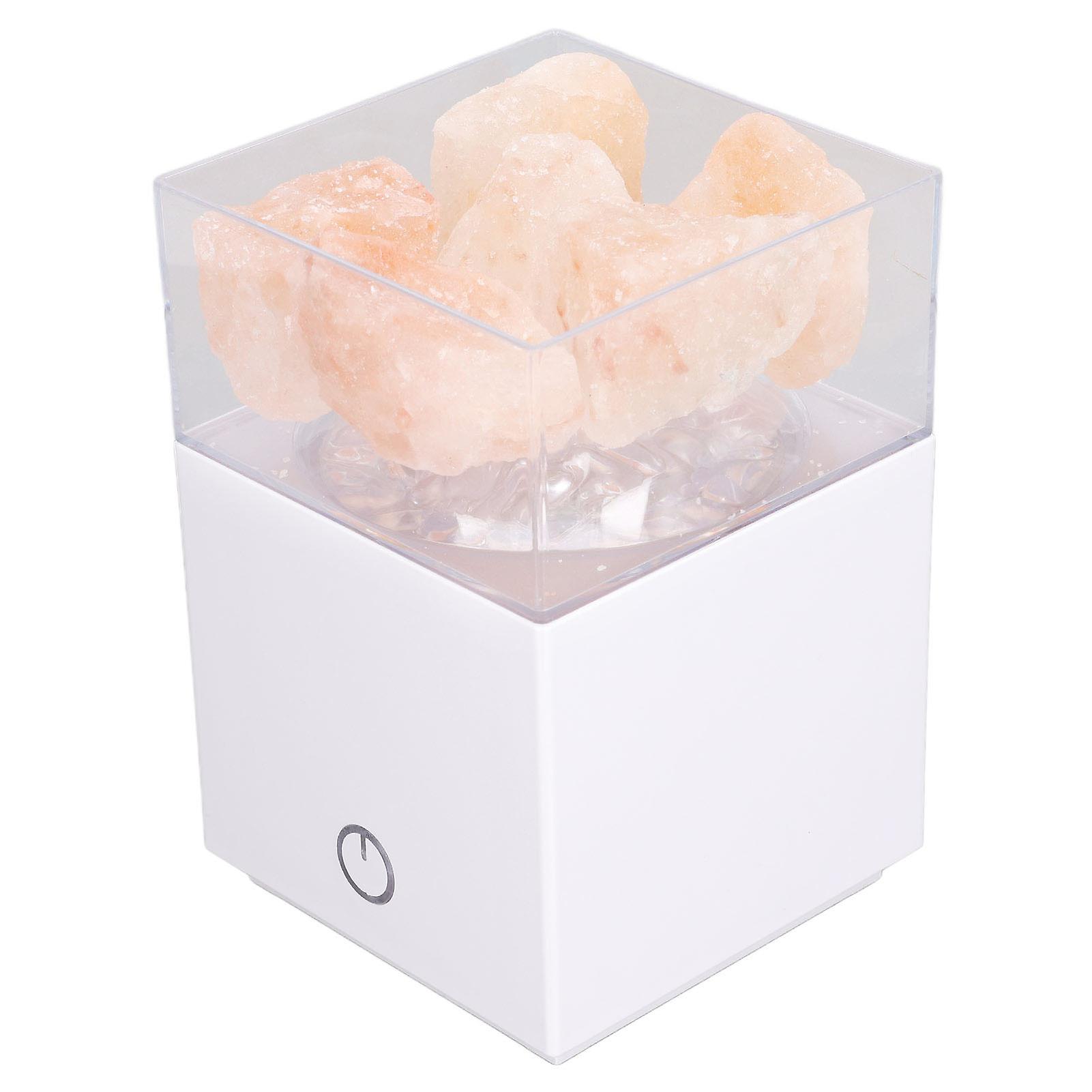 Led Colorful Himalayan Salt Lamp Remote Control Square Salt Block Lamp Negative Ion Air Purification Lampwhite