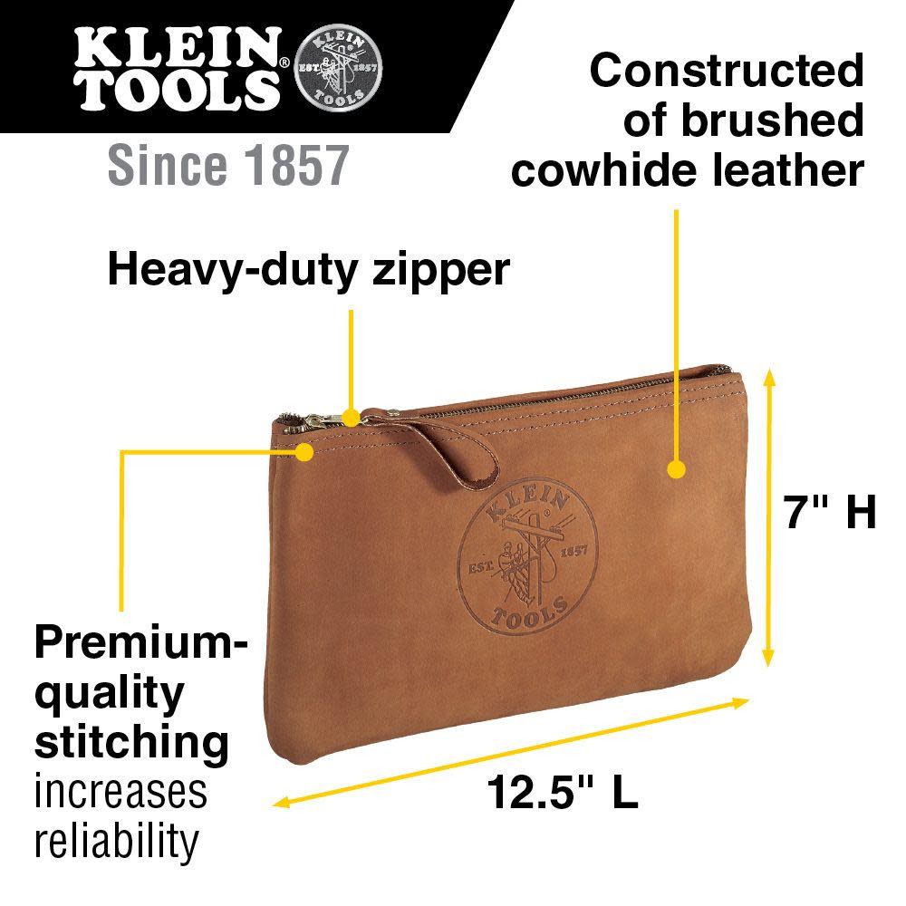 Top-Grain Leather Zipper Bag