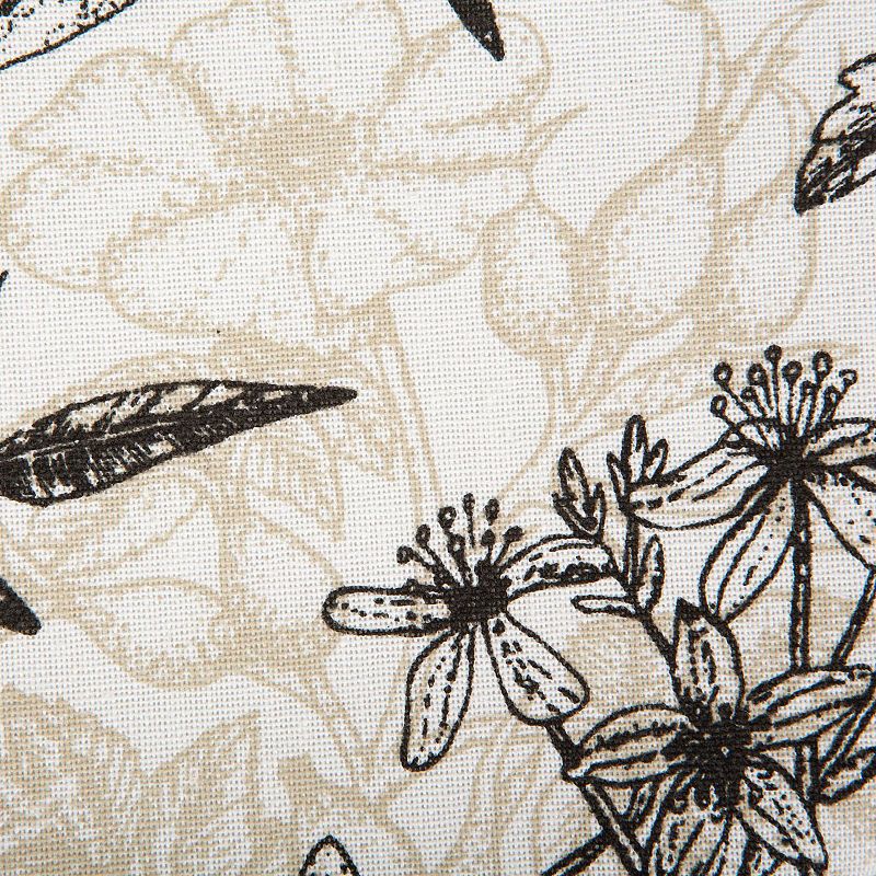 70 Ivory and Black Botanical Themed Round Outdoor Tablecloth