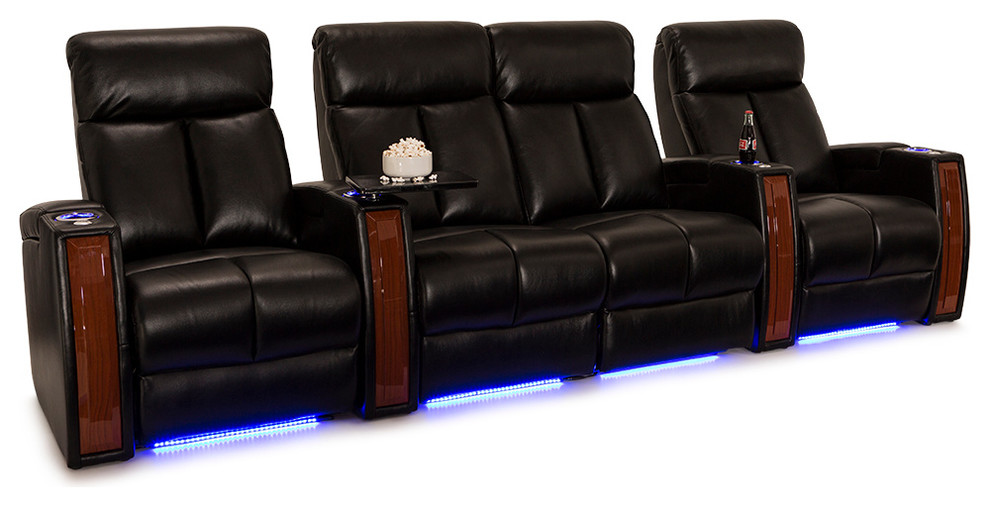 Seatcraft Seville Leather Gel Home Theater Seating Black  Power   Contemporary   Theater Seating   by Stargate Cinema  Houzz