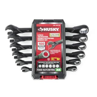 Husky 100-Position Double Ratcheting Wrench Set SAEMM (12-Piece) H100DRW12PCN