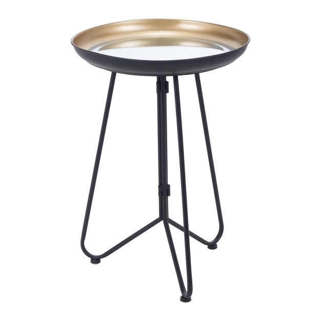 Flint Accent Table Gold black Zm Home