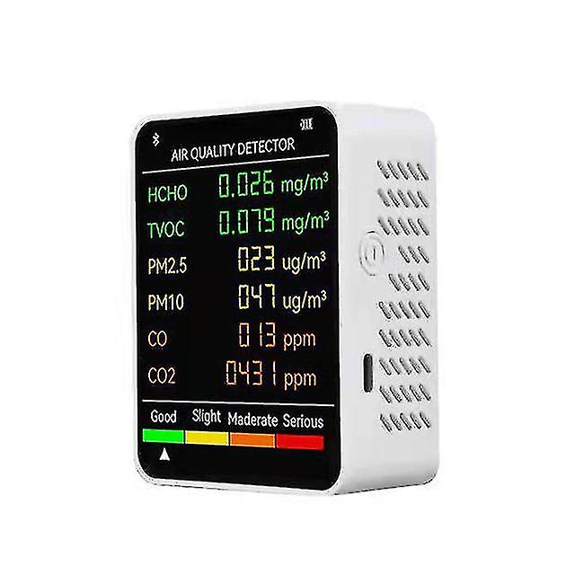 Naiwang 6 In 1 Pm2.5 Pm10 Hcho Tvoc Co Co2 Air Quality Detector Co Carbon Dioxide Formaldehyde Monitor Lcd Large Screen Display