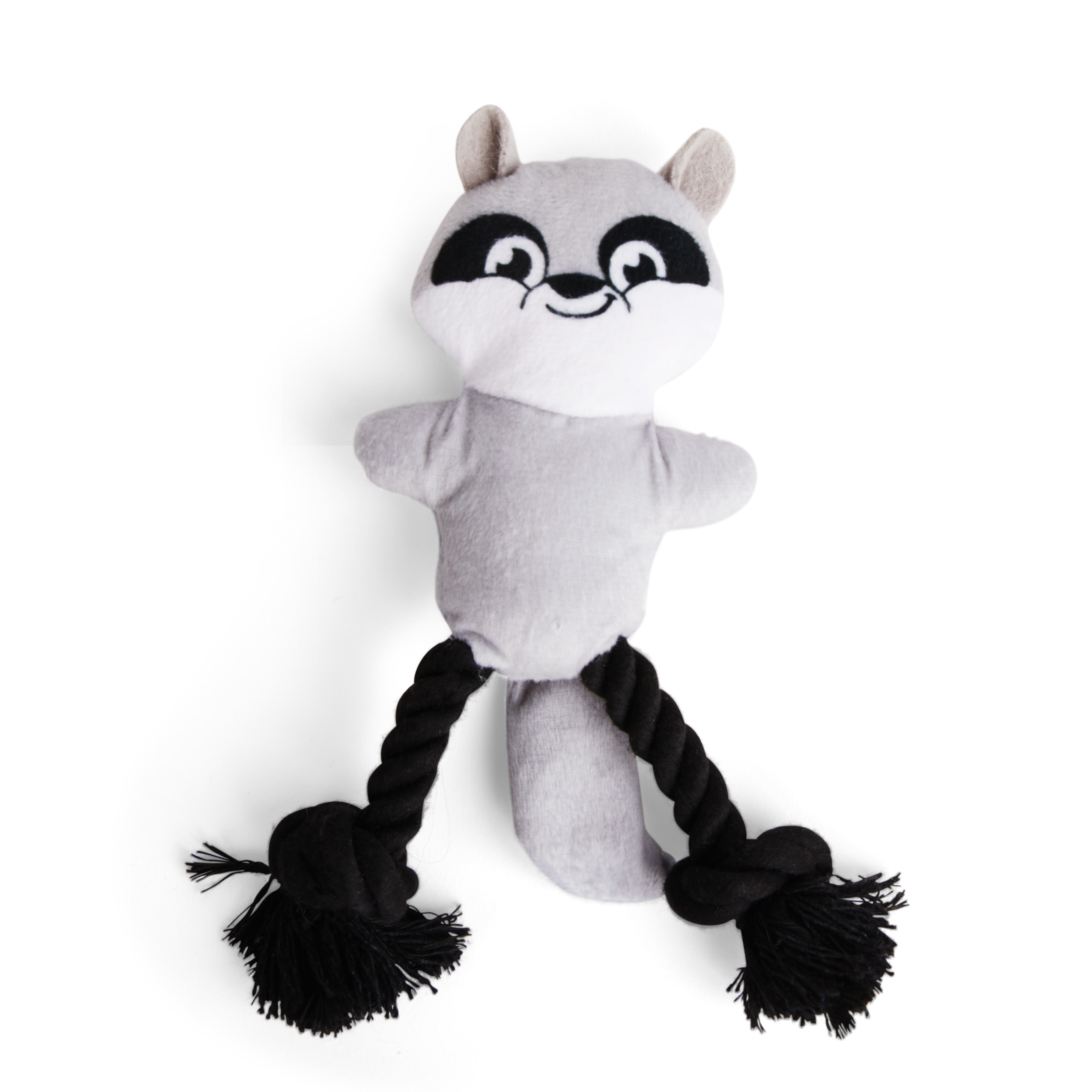 Petco Plush Racoon with Rope Dog Toy， Small