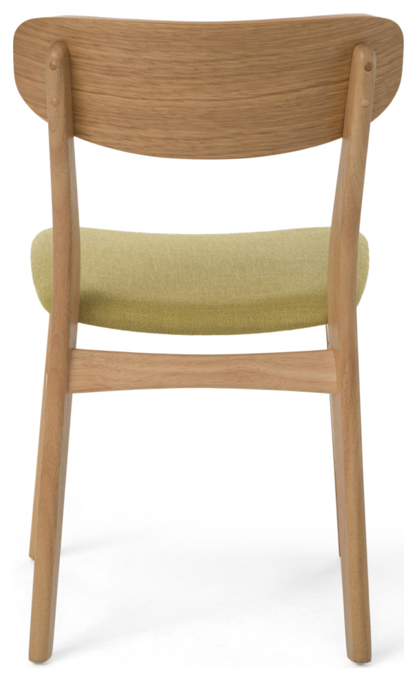 GDF Studio Lucille Fabric/ Wood Finish Dining Chair  Set of 2   Midcentury   Dining Chairs   by GDFStudio  Houzz