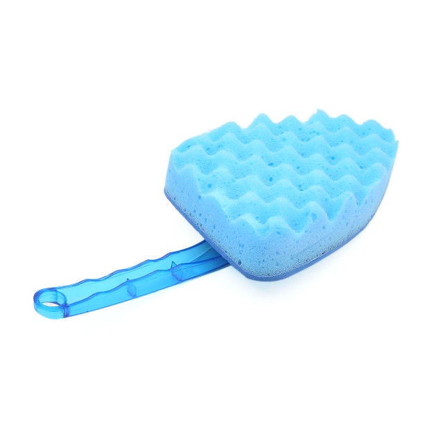 Unique Bargains Blue Nonslip Handle Triangle Shape Sponge Brush Cleaning Tool For Auto Car