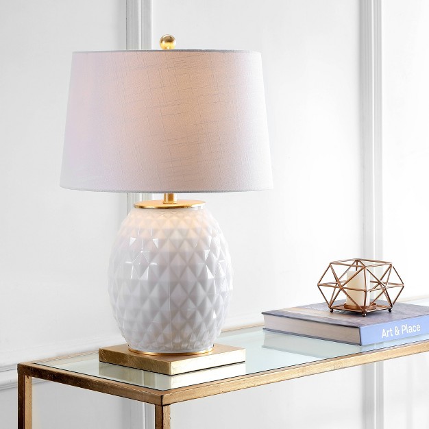 Glass metal Diamond Table Lamp includes Energy Efficient Light Bulb Jonathan Y