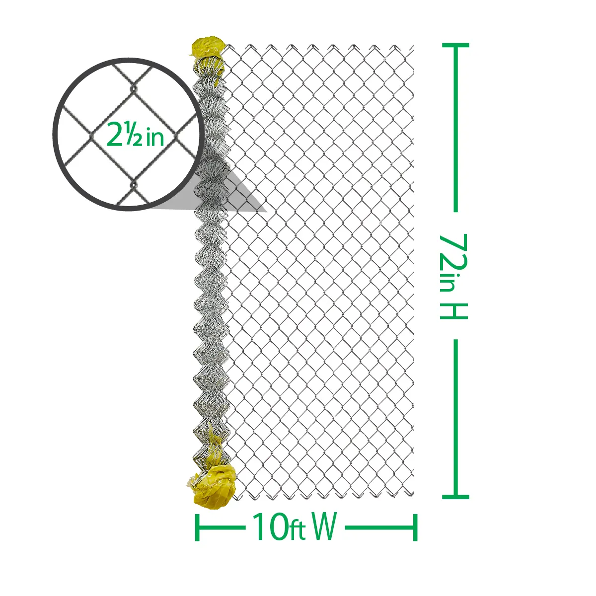 Factory direct supply hot dipped galvanized diamond hole chain link fence