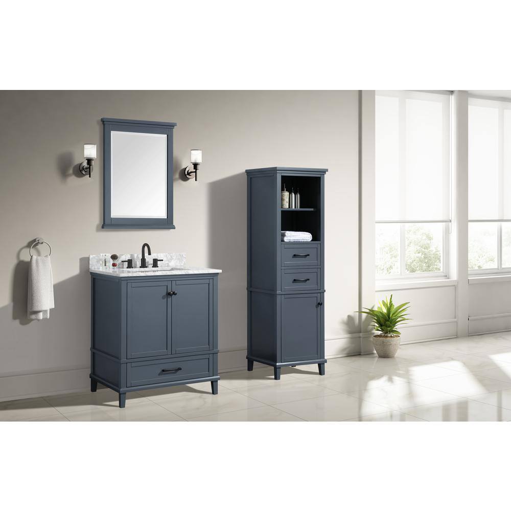 Home Decorators Collection Merryfield 30 in. W x 21-12 in. D Bathroom Vanity Cabinet Only in Dark Blue-Gray 19112-V30-DG