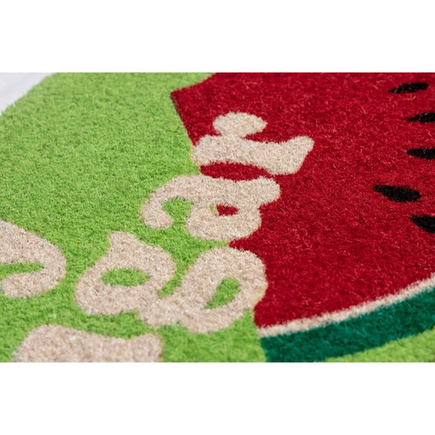 X 2 x27 4 quot Hey Sugar Indoor outdoor Coir Doormat Green white red Entryways