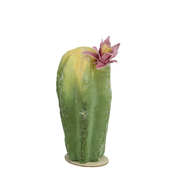 Flowering Cactus Artificial Plant Table Top Decoration Green yellow