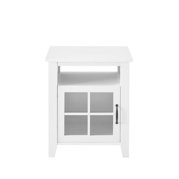 Middlebrook Windowpane-Glass Door Side Table