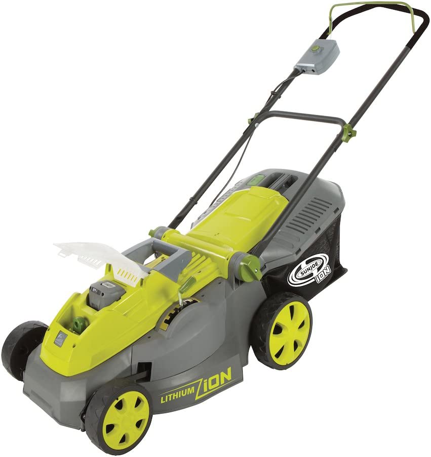 Sun Joe iON16LM 40-Volt 16-Inch Brushless Cordless Lawn Mower， Kit (w/4.0-Ah Battery + Quick Charger)