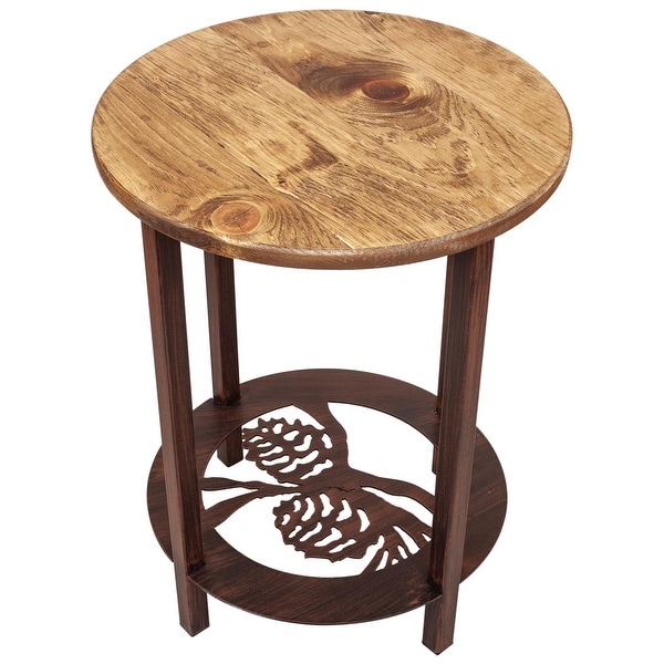 Rustic Round End Table