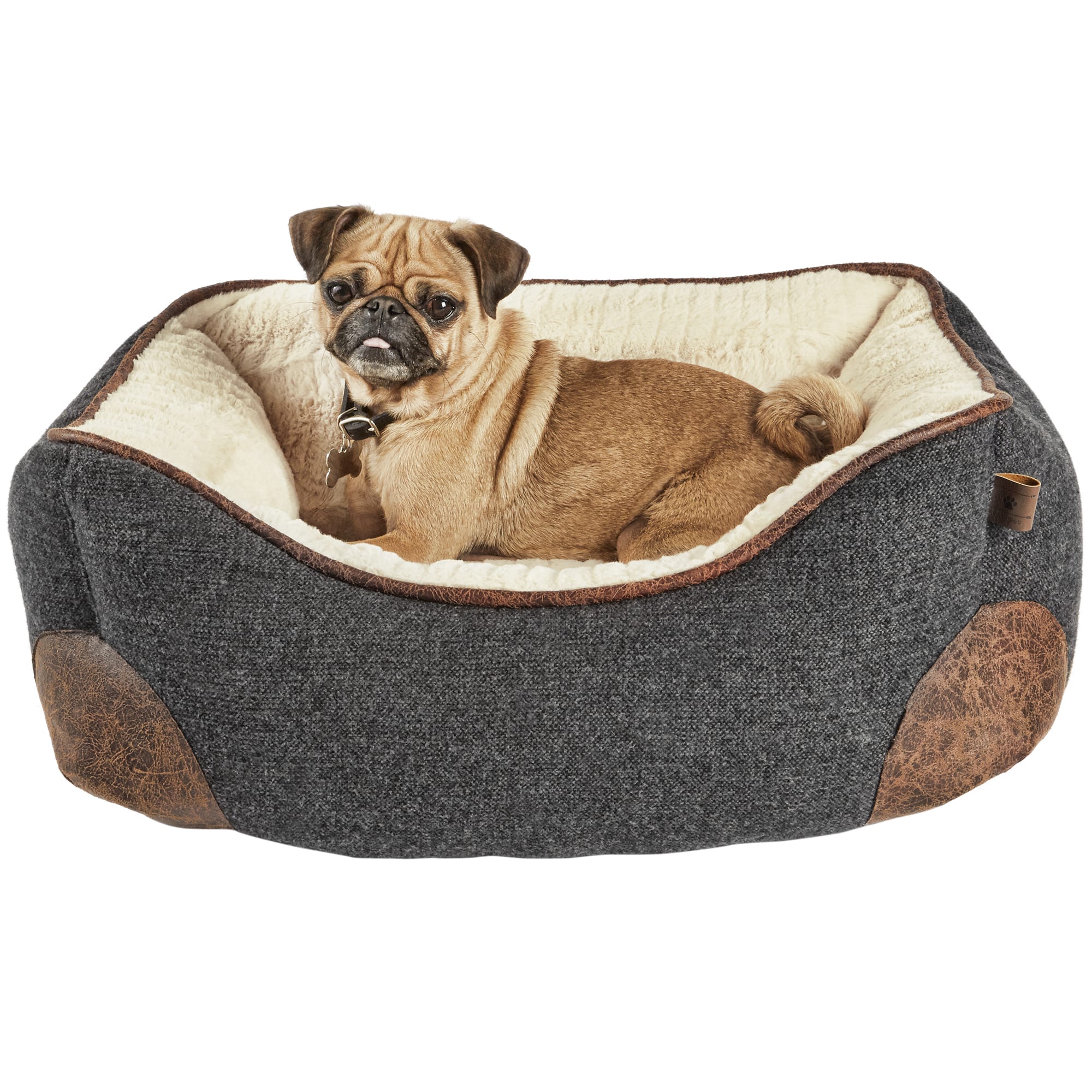 EveryYay Grey Nester Memory Foam Dog Bed， 24