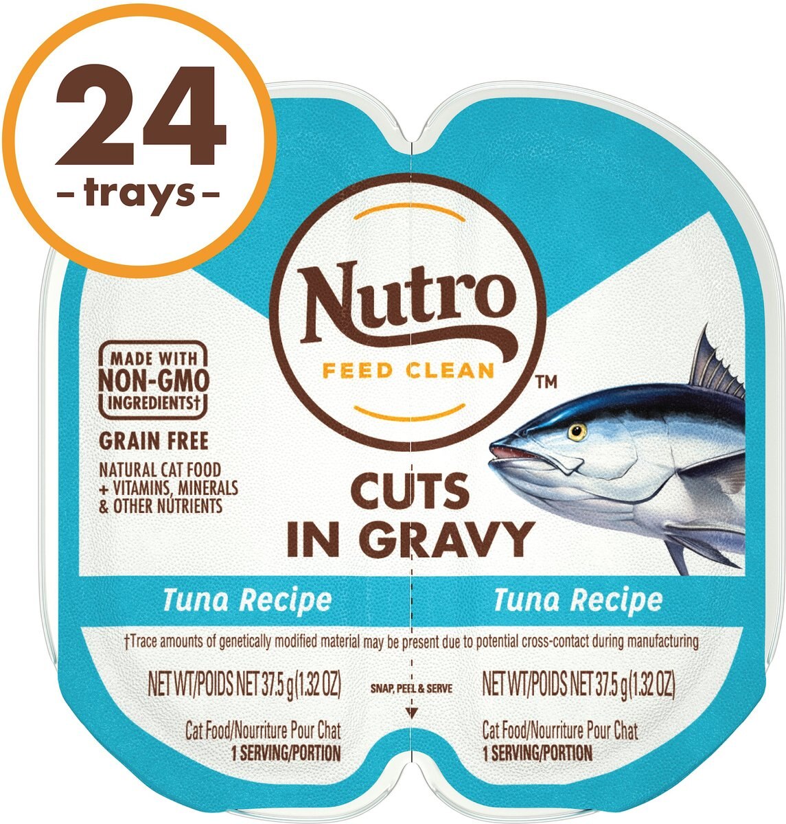 Nutro Perfect Portions Grain-Free Cuts in Gravy Tuna Recipe Cat Food Trays