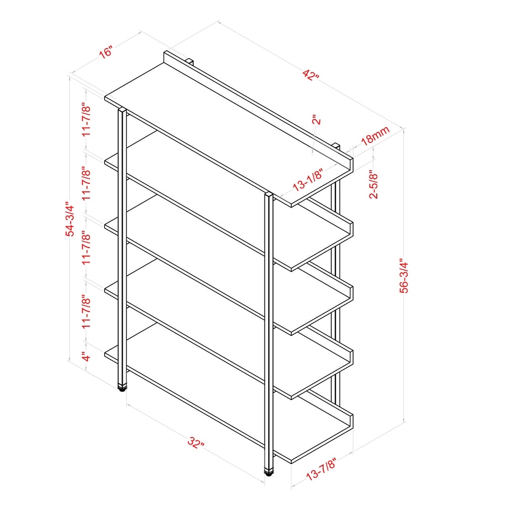 Bizi Contemporary Metal 5 Tier Display Shelf by Furniture of America