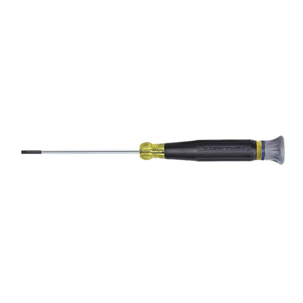 Klein Tools 332 in. Slotted Electronics Screwdriver with 3 in. Shank- Cushion Grip Handle 614-3